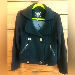 Buffalo Wool Moto Jacket, Size Small in Black